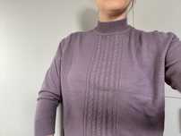 Sweter wełniany kolor lila lawendowy rozmiar M/L