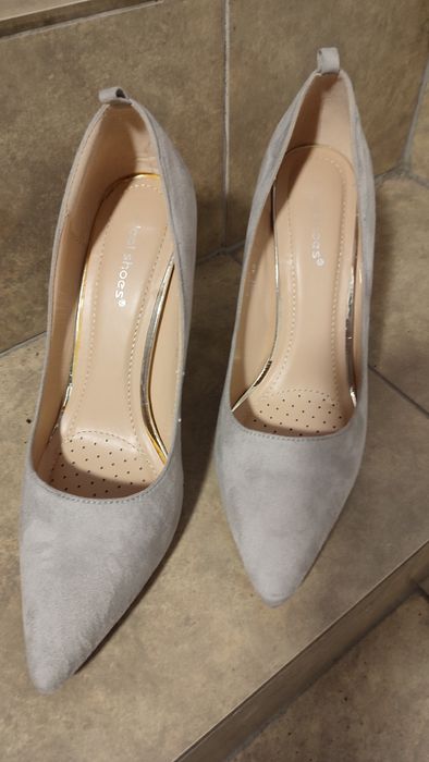 Szpilki szare zamsz 41