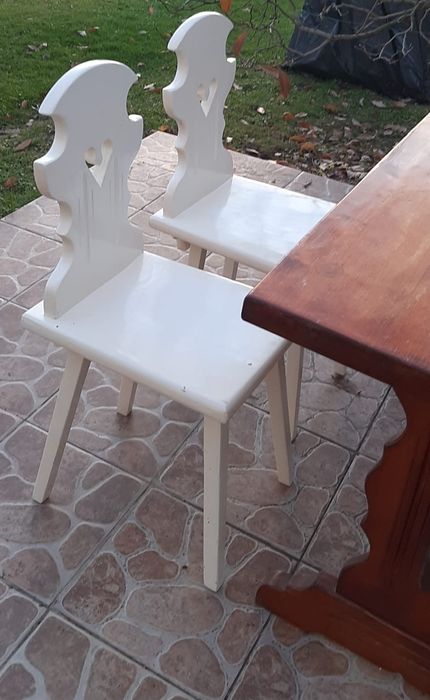 Zestaw stół + krzesła drewno