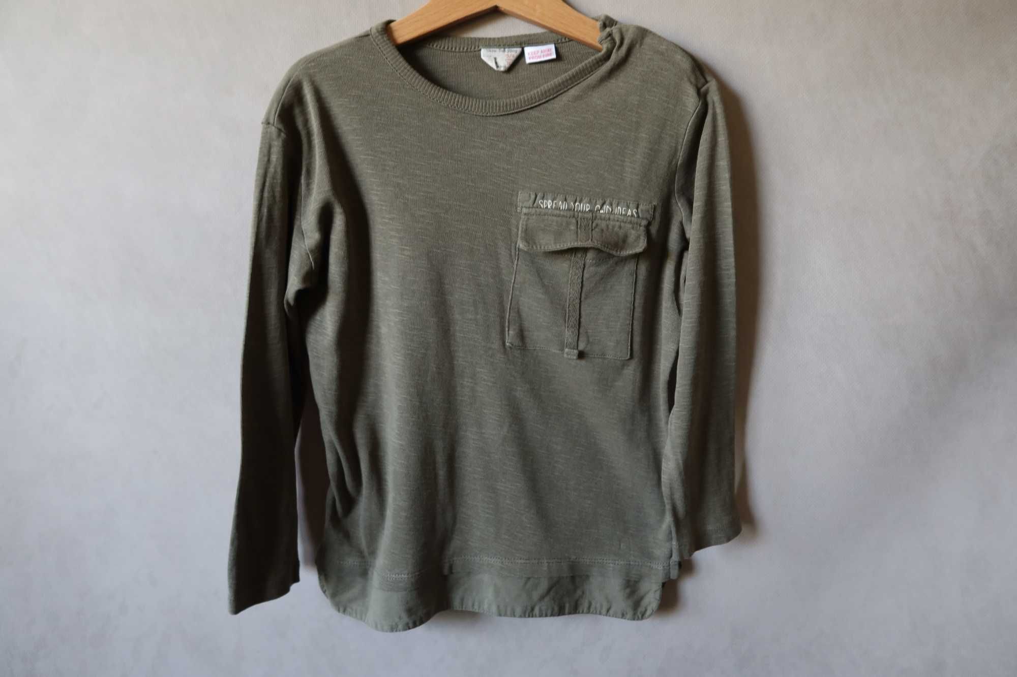 Longsleeve 104 ZARA bluzka z długim rękawem KHAKI dla chłopca