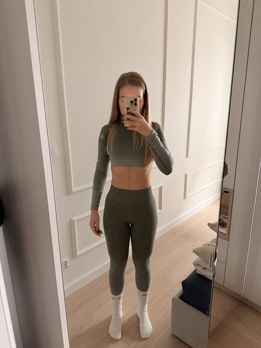 Zielone legginsy Ombre Gym Glamour XS