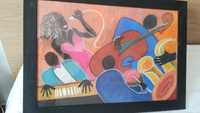 Quadro "jazz" pintado a pastel