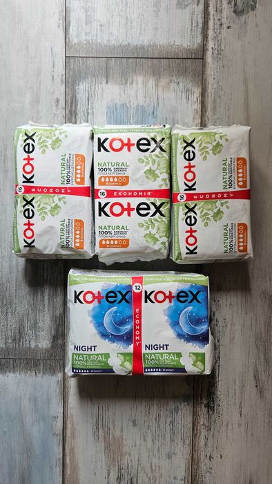 Sprzedam podpaski Kotex 3x natural + 1x night natural