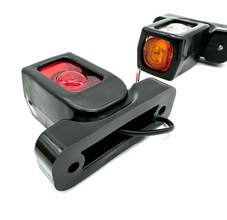 Lampy obrysowe boczne led do przyczep 12-24V 8cm 3 kolory swiatla