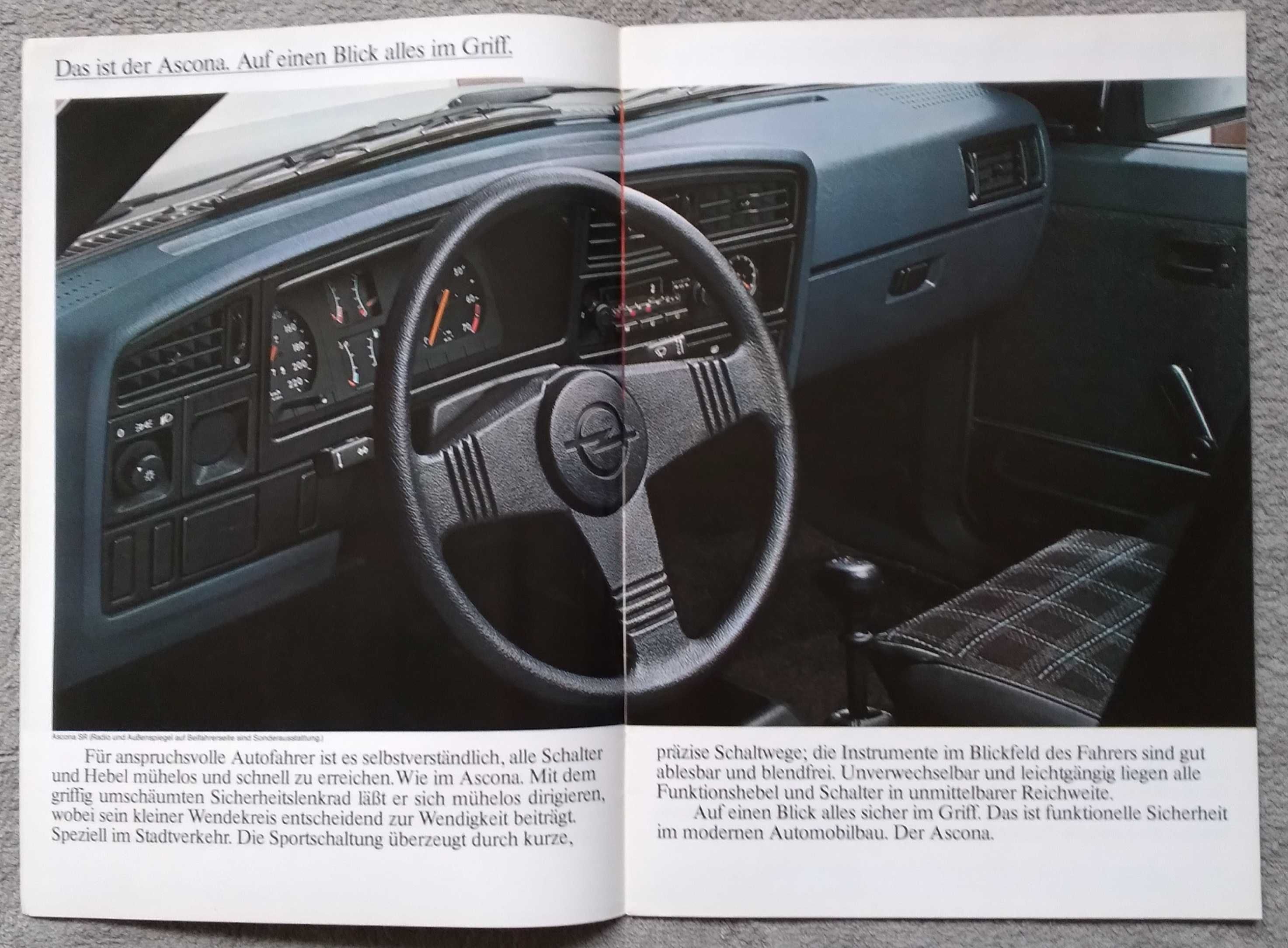 Prospekt Opel Ascona rok 1982