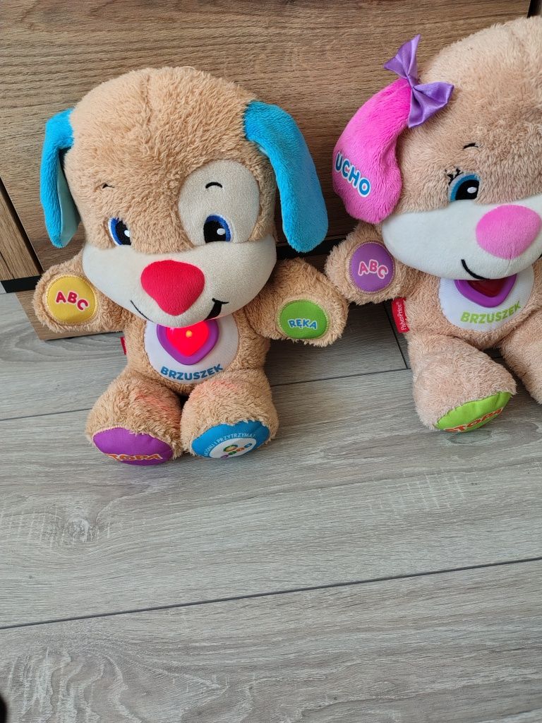 Dwa misie Fisher Price .