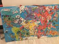 Magnetyczna mapa świata, puzzle, Janod