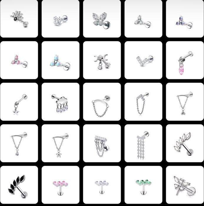 Пірсинг лабрет з медичної сталі пірсинг в хрящ