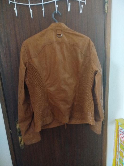 Blusão de pele Camel