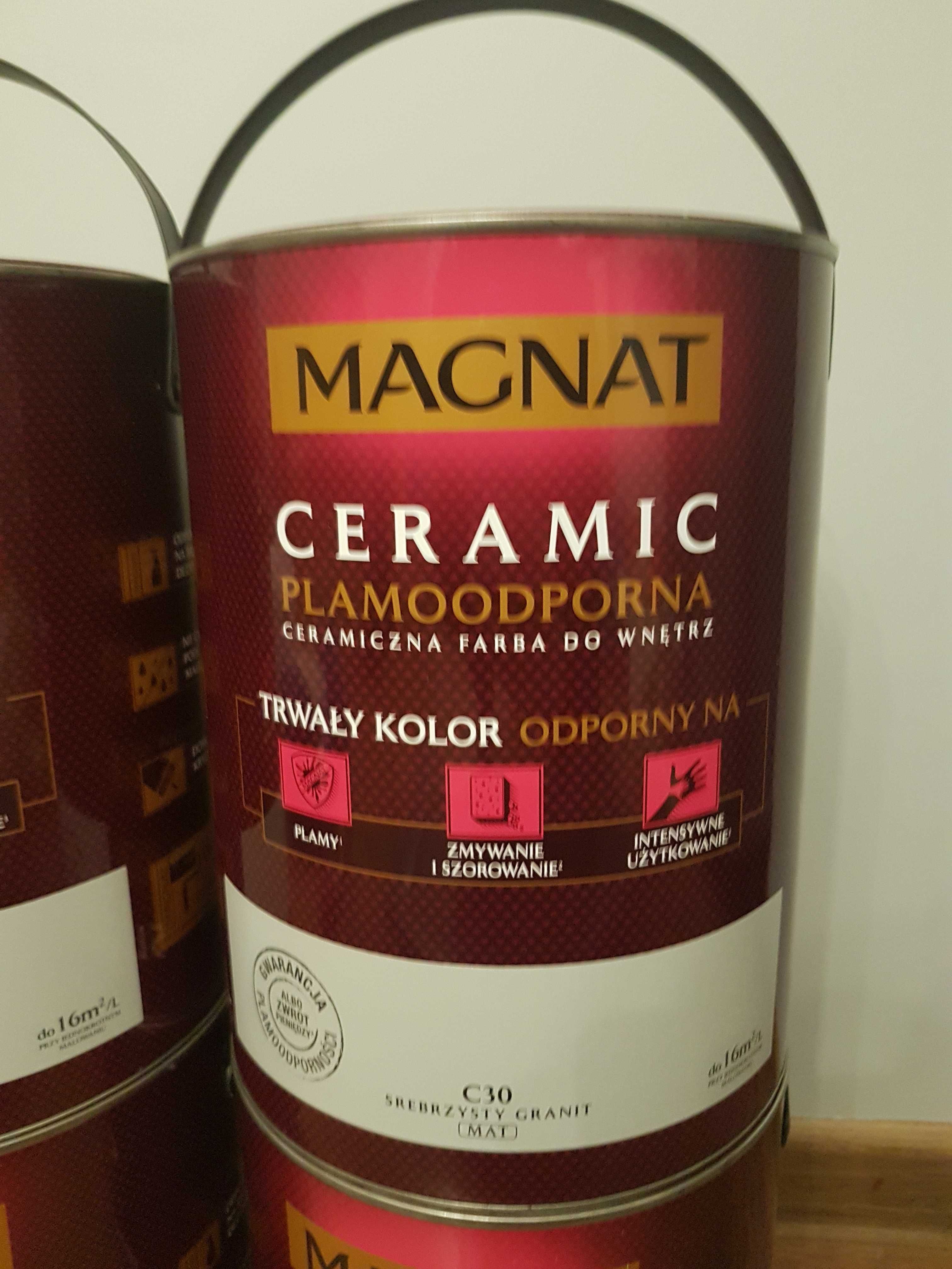farba Magmat Ceramic plamoodporna C30 kolor srebrzysty granit 4x 5L