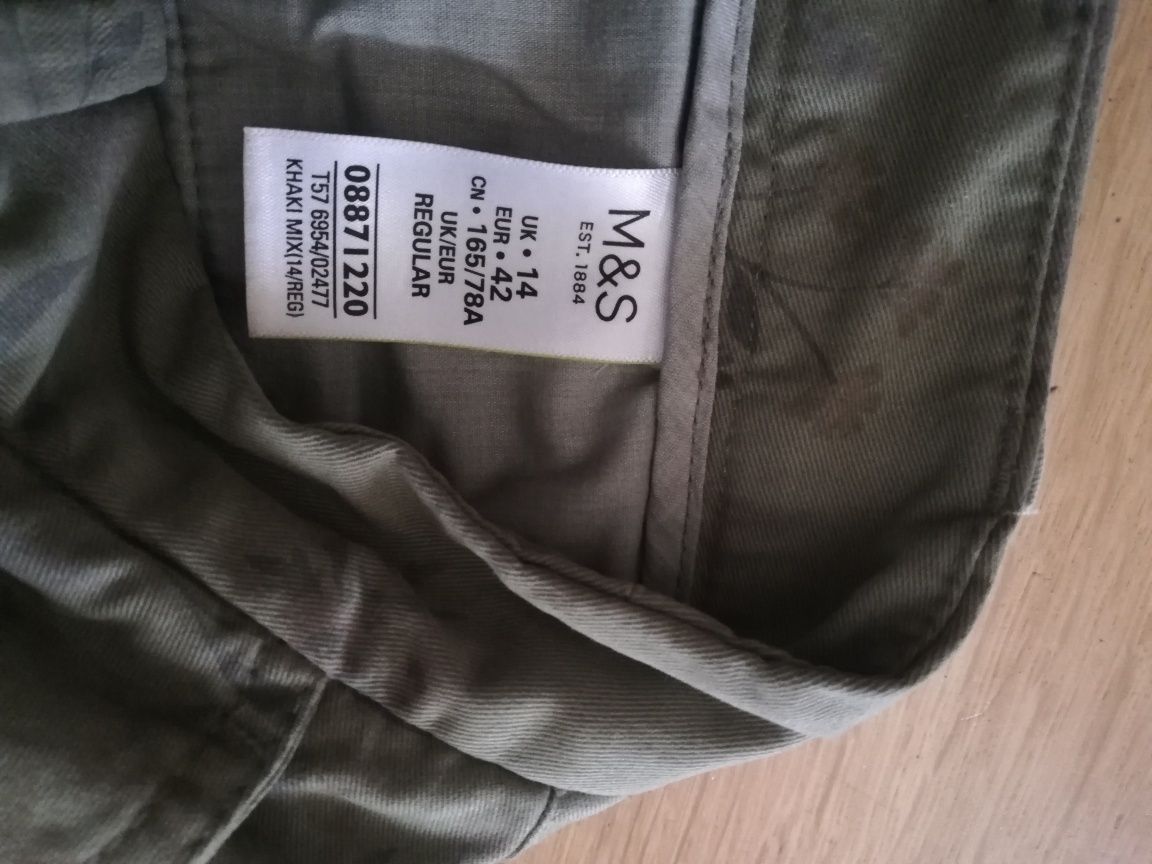 Spodnie  moro  42 khaki damskie M&S