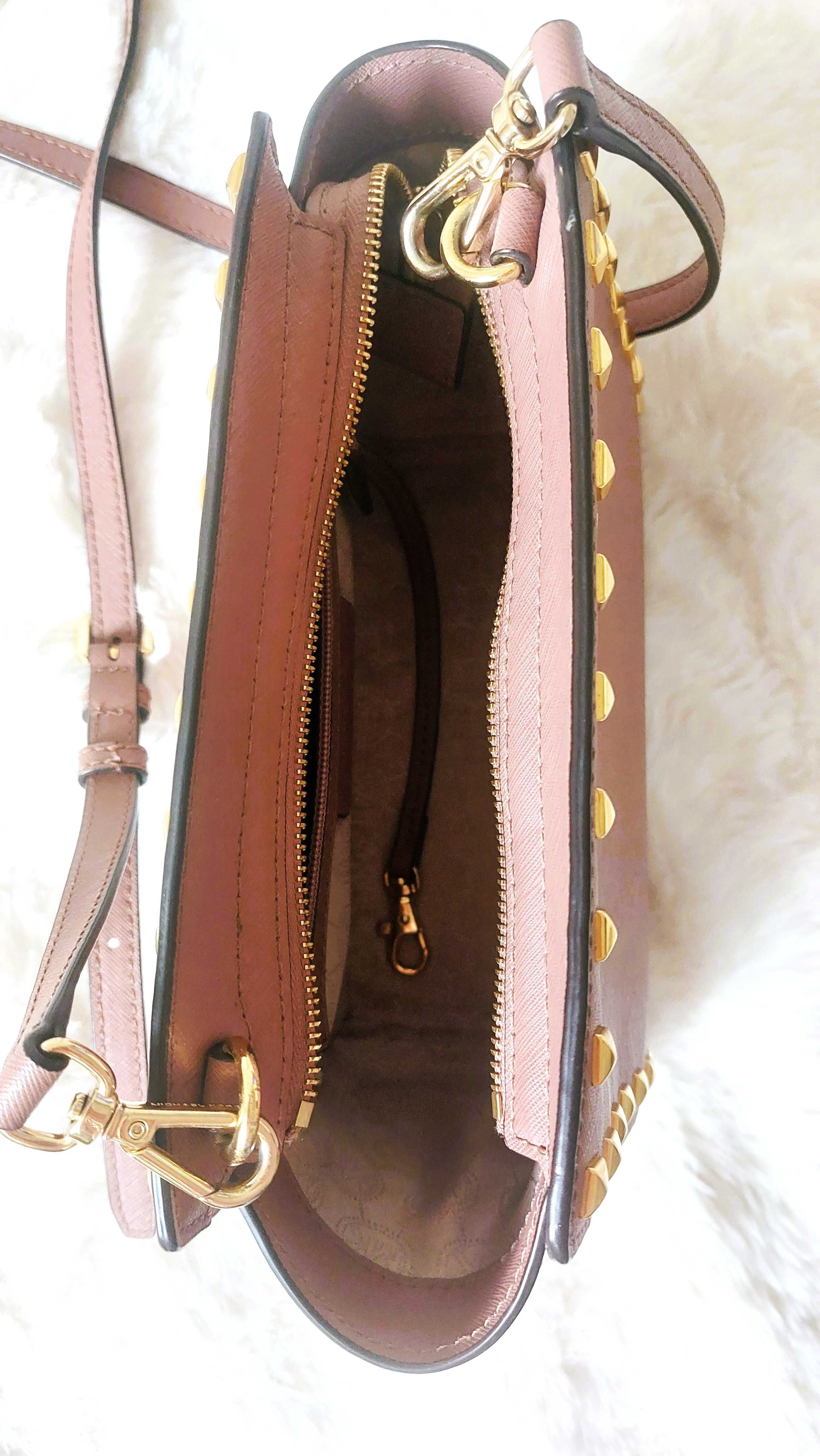 Michael Kors "Selma" Medium Dusty Pink torba listonoszka jak nowa!