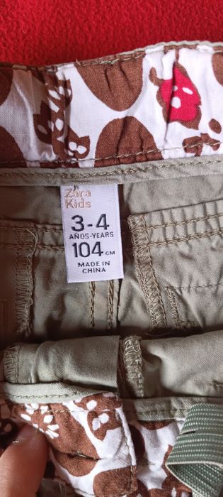 Spodnie oliwkowe zara kids 104