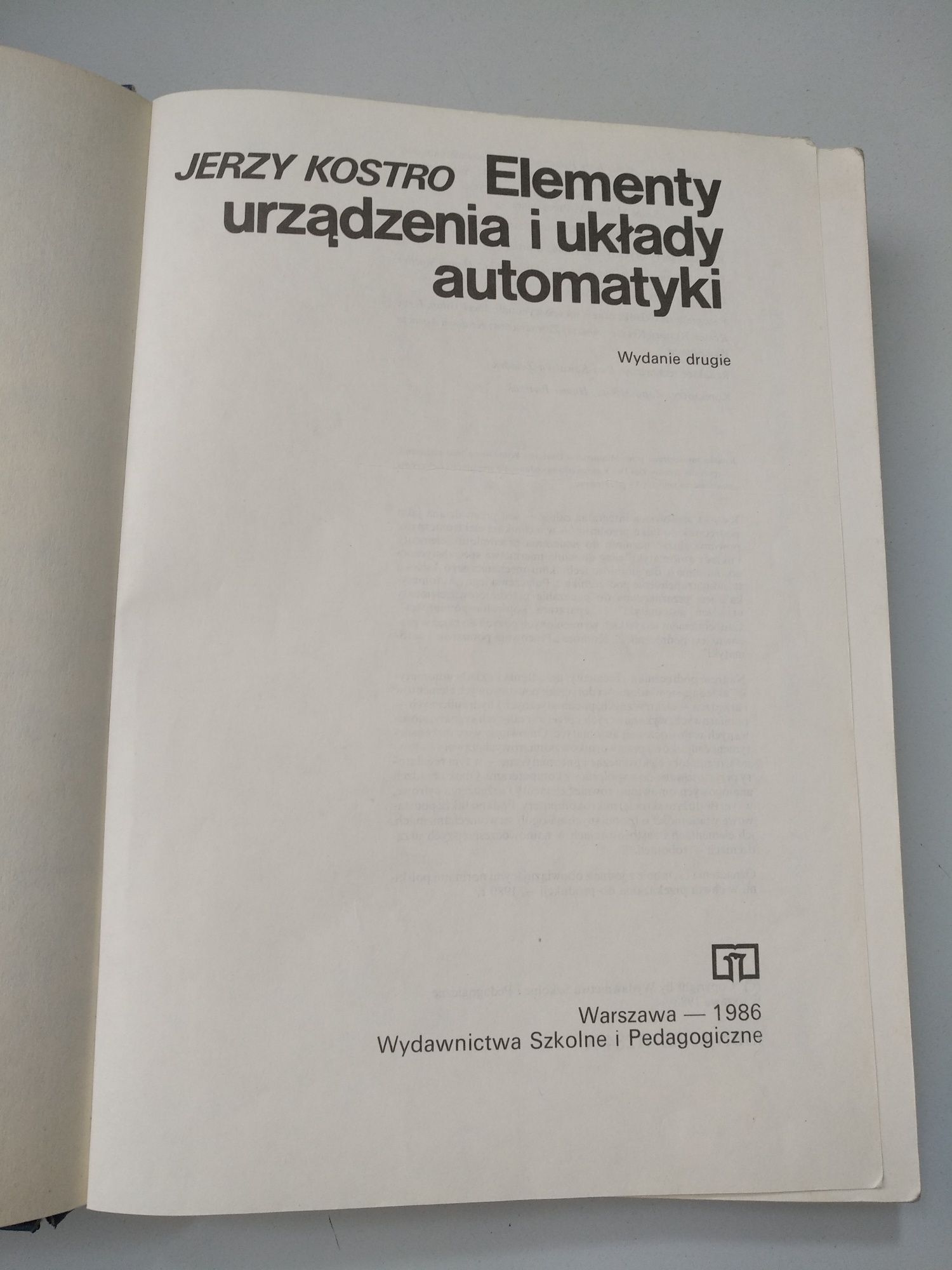 Elementy, urządzenia i układy automatyki Jerzy Kostro