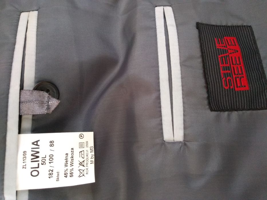 Garnitur grafit 182/100/88 wełna i wiskoza