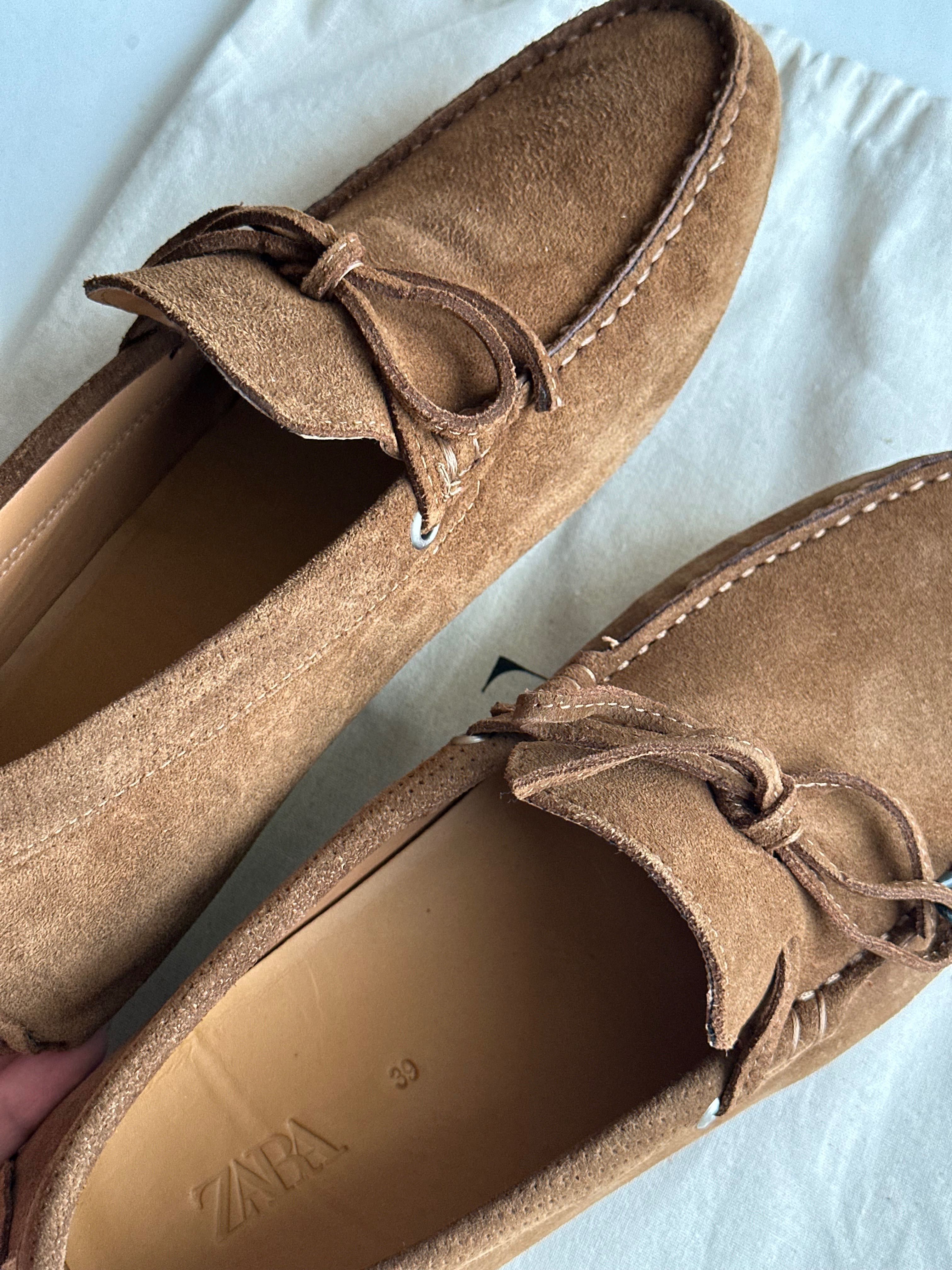 Чоловічі мокасини коричневі Zara