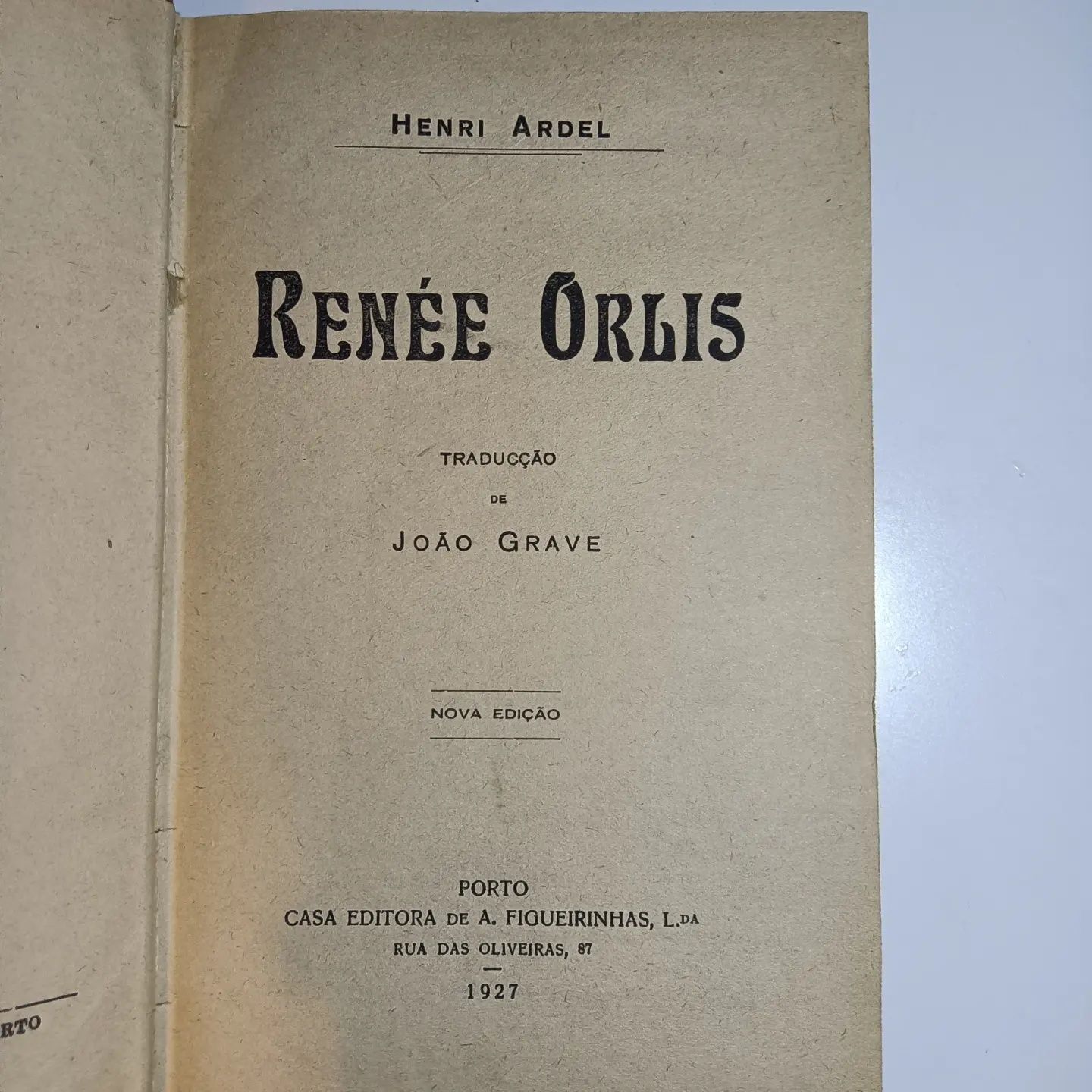 Renée Orlis,livro antigo.