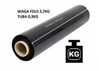 Folia stretch XL strecz czarna kryjąca 2,7kg + 0,3kg TUBA dużo folii