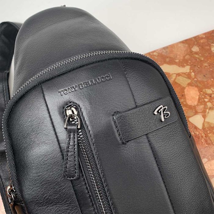 Сумка мужская кожаная слинг Tony Bellucci T5220 сумка чоловіча шкіряна