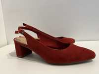 Czółenka Sandały buty czerwone letnie skórzane (skóra naturalna) R 37