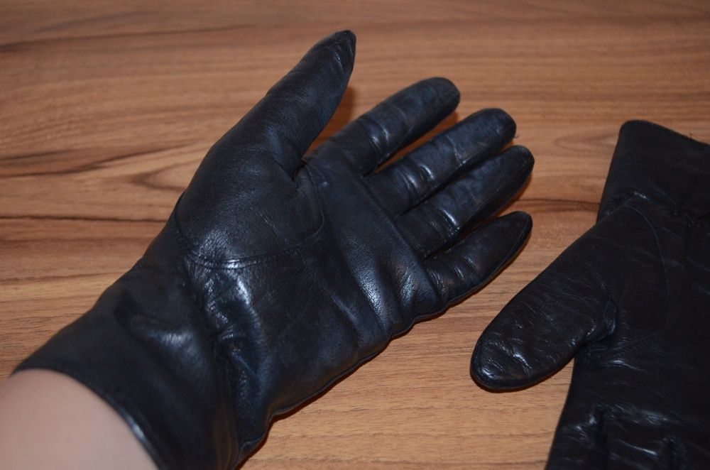 rękawiczki czarne ze skóry S