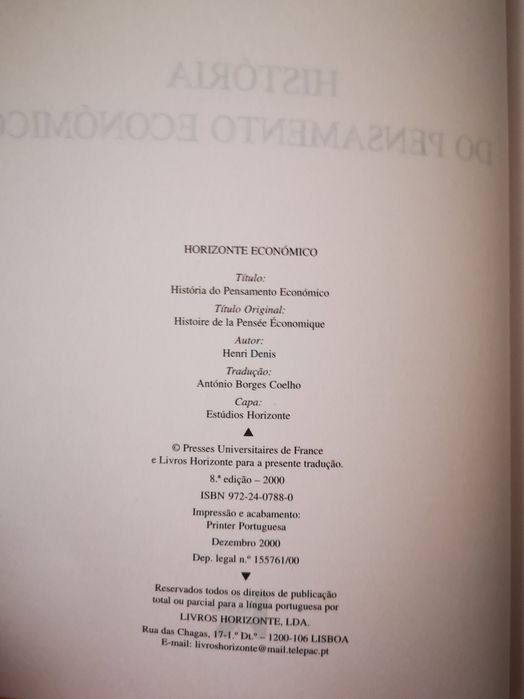 Historia do Pensamento Económico - Henri Denis
