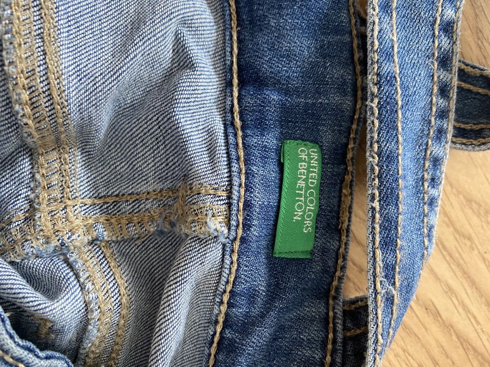 Benetton jeans szorty ogrodniczki 7 lat flaming