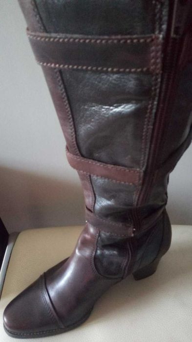 Демісезон Чоботи "Janet D", шкіряні, каблук 6см, 38