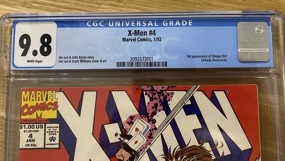 Komiks X-men #4 1/92 CGC 9.8 Omega Red