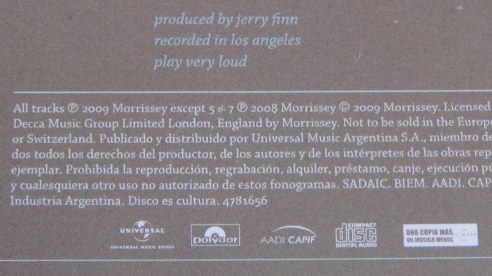 Morrissey Years of Refusal Argentina promo