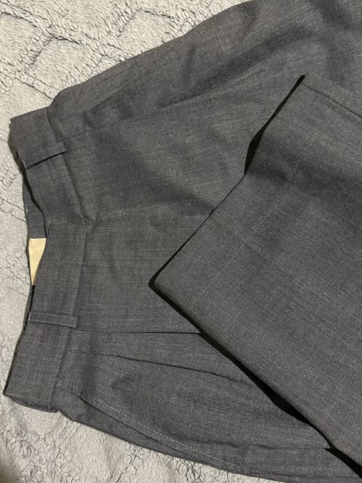 Сірі брюки палаццо з високим рівнем посадки, 98% вовна