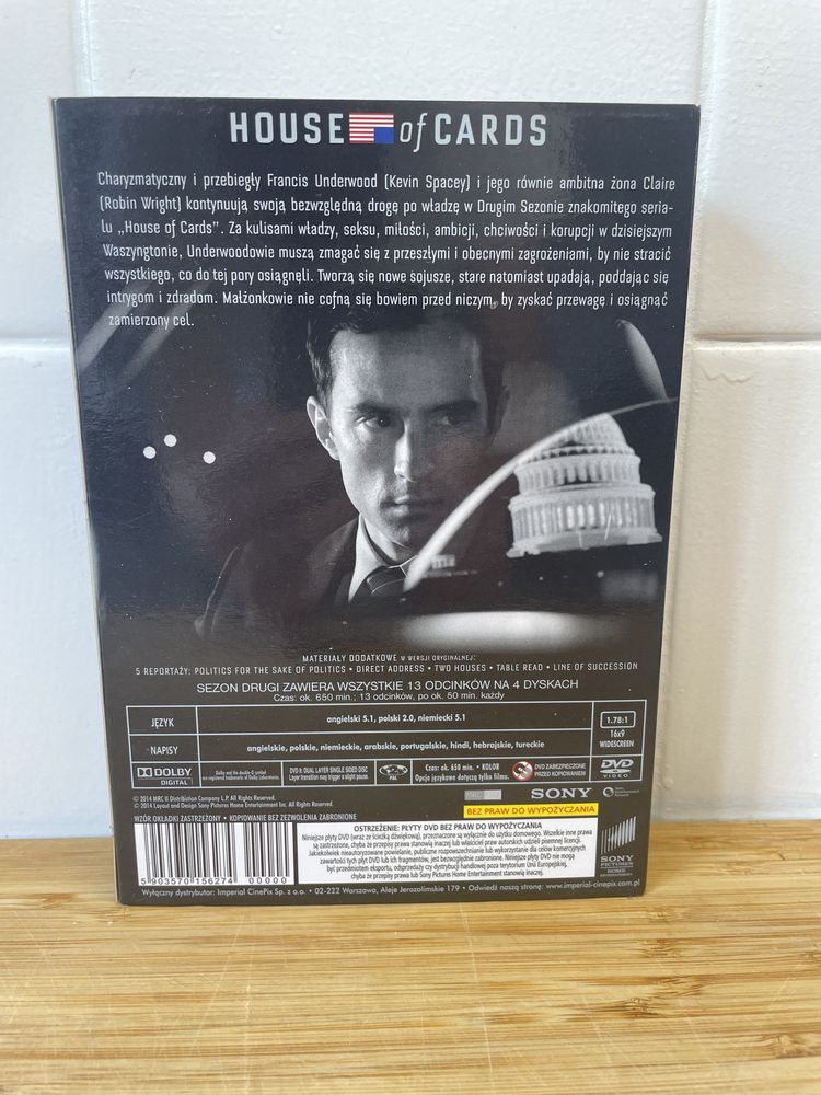 House of Cards DVD sezon 1,2,3