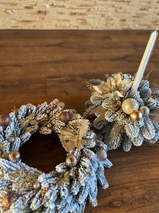 Новорічний віночок з підсвічником