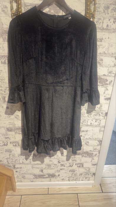 Платье бархат стрейч рюши