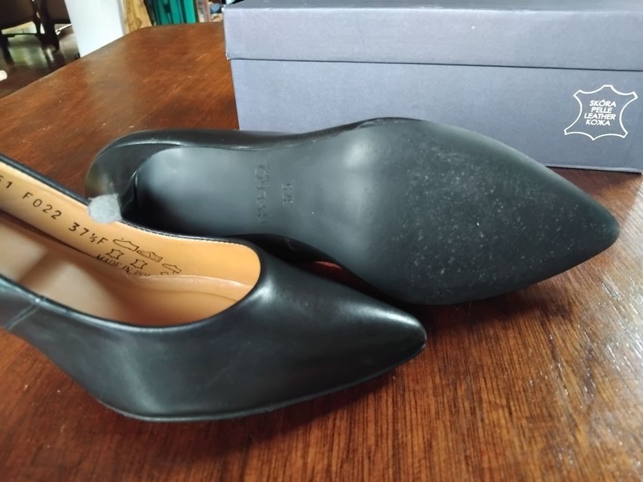 Czółenka skórzane Ryłko, rozm.37,5