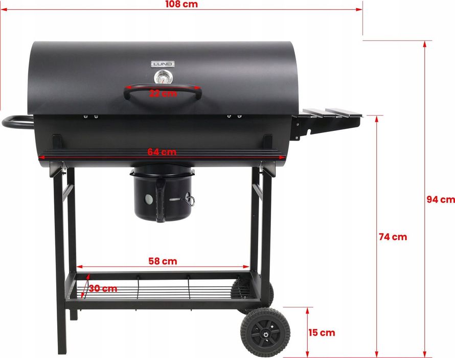 Grill węglowy 71 x 35 cm PREMIUM