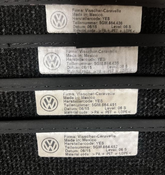 VW Golf 7, 8, GTI, Audi A3, S3 8V гольф, ауди Оригинал коврики килимки