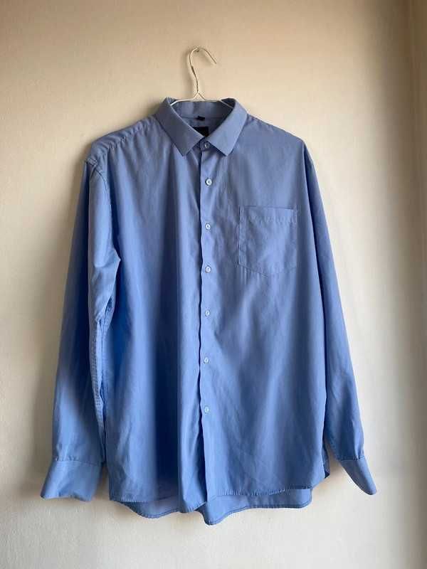 Męska niebieska elegancka koszula Laviino XL/XXL