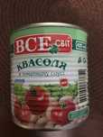 Квасоля в томатному соусі Все світ 425мл. 170 грн за всі. Є 10.