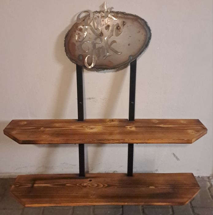 Industrialna Półka Loft Książki/Warsztat – Drewno i Stal