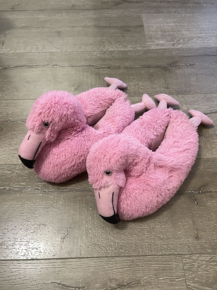 Тапочки розовый  фламинго