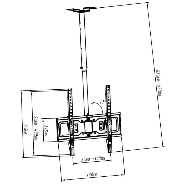 Uchwyt do telewizora 32-60'' 45kg sufitowy regulowany wieszak AR-21L