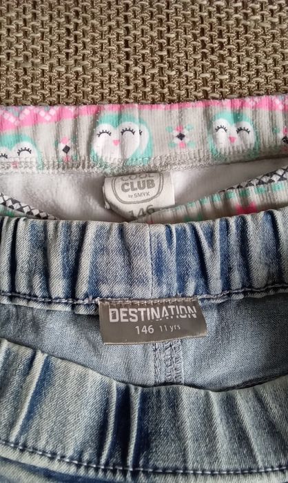 Ciuchy dla dziewczyny, spodnie, getry, koszulki 140, 146