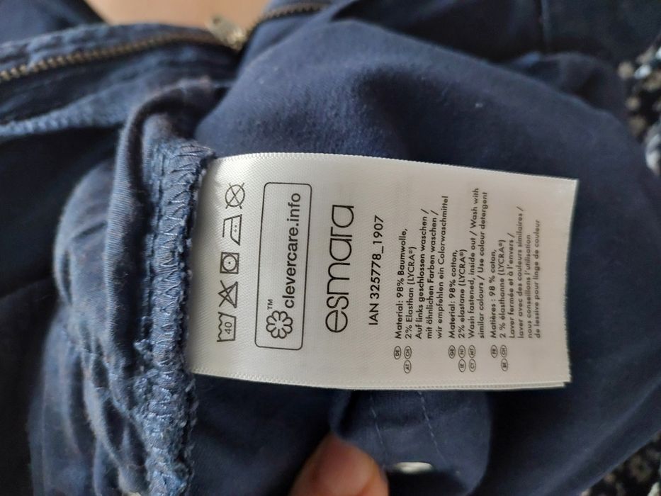 Spodnie bawełna granatowe Esmara Lidl 40 L