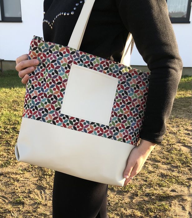 Torebka shopper wiosna lato 2024 beżowa kremowa dzień matki kobiet