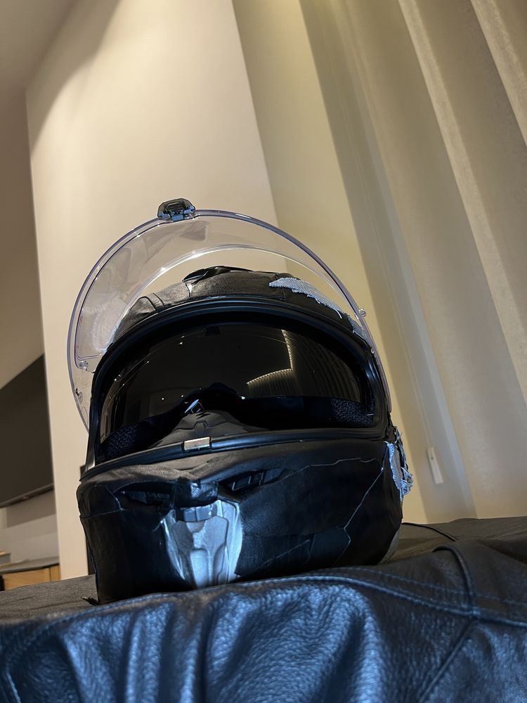 Capacete de Moto/ Mota Pele Genuína/Ganga