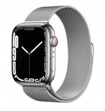 Apple Watch series 7 GPS + Cellular 45mm stal srebrny