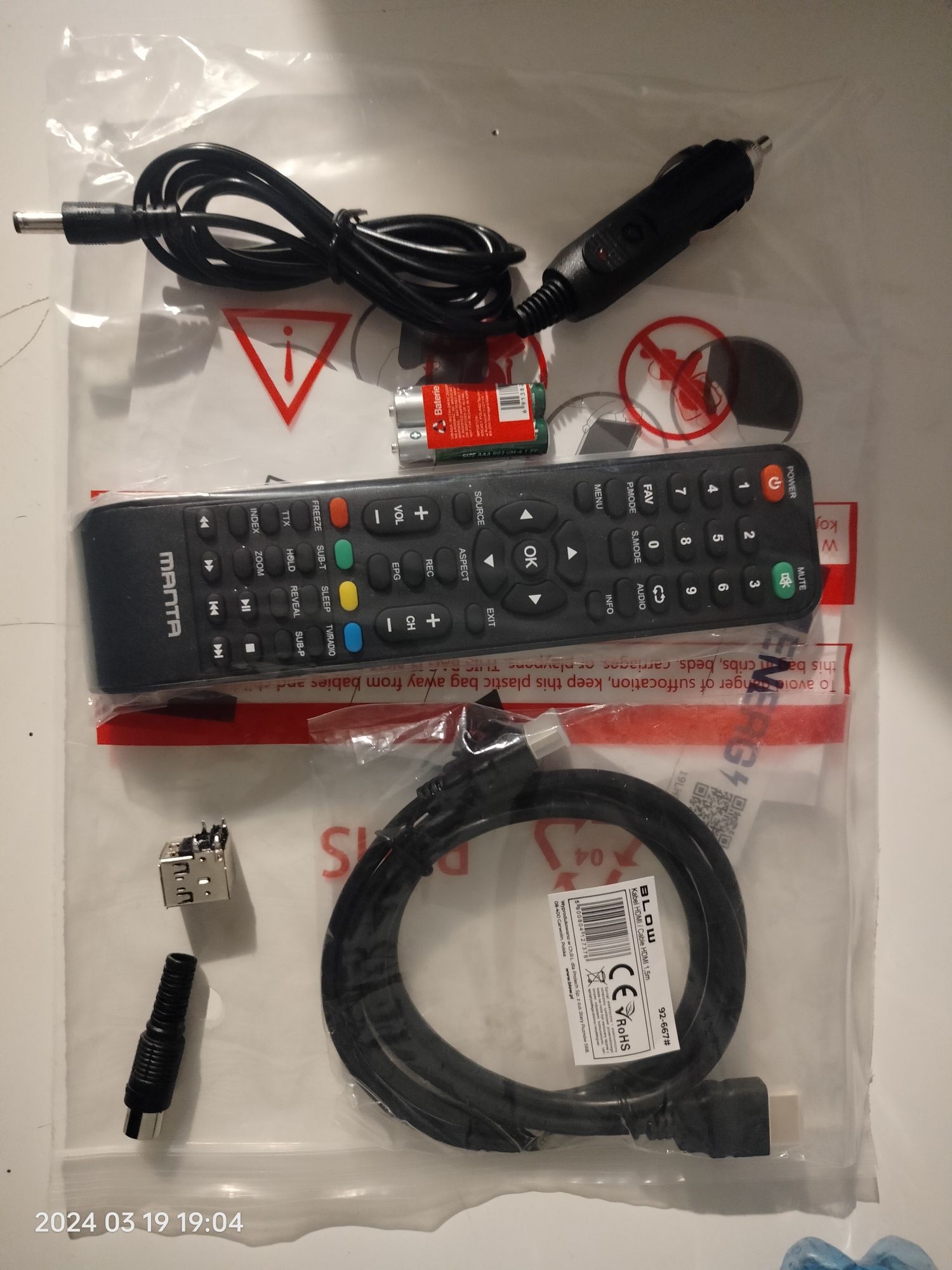 Telewizor Manta 19" DVB-T 2 bez micro USB