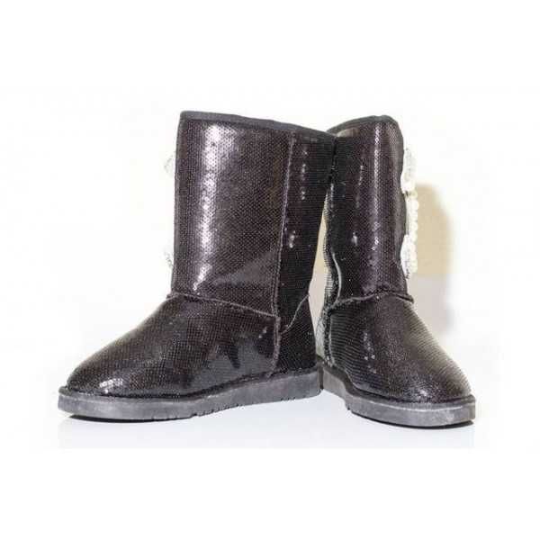 Уггі чорні з пайетками і лого Шанель, 36 розмір