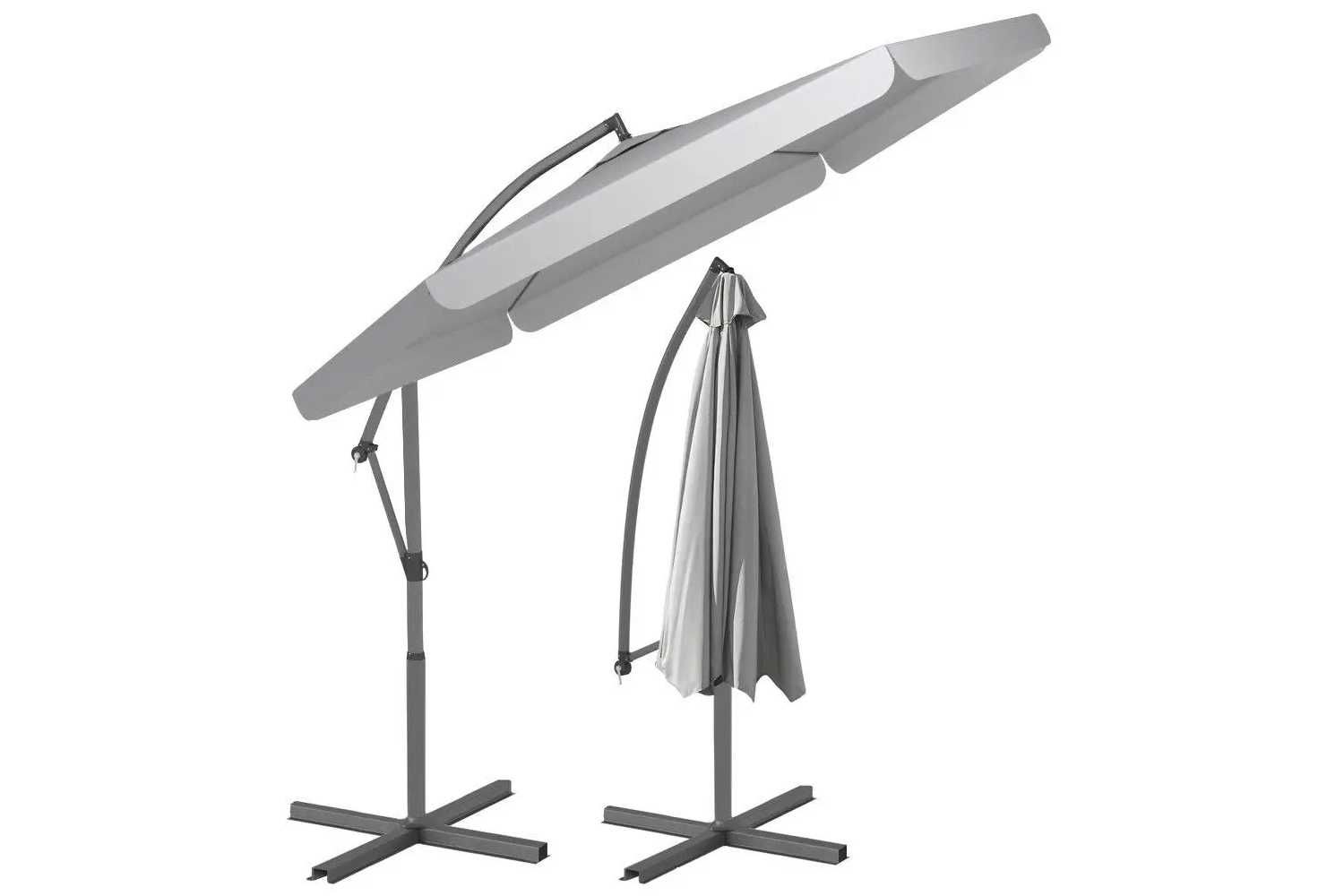 Зонтик для сада, зонт пляжный угловой с наклоном серый